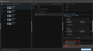 Screenshot der Gateway-Seite "Metadata Ingest" mit Fokus auf das Dreipunkte-Men&uuml; f&uuml;r Save bzw. Import Form Contents