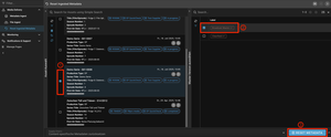 Screenshot der Redet Ingested Metadata Seite mit zwei Abschnitten: Asset Picker und Master Version Auswahl. Unten rechts ist ein Button Reset Metadata